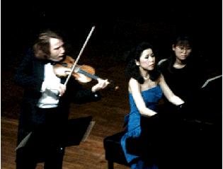 Heasook Rhee with violinist Ilya Grubert